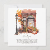 Haustür Erwärmung Party Herbsttür Dankeskarte (Vorderseite)