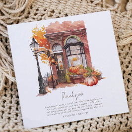 Haustür Erwärmung Party Herbsttür Dankeskarte