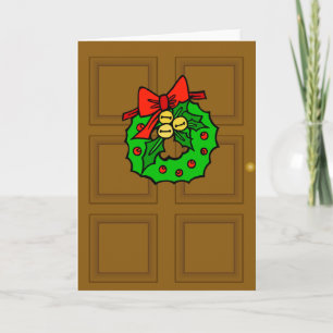 Haustür-Kranz-Weihnachtskarte Feiertagskarte