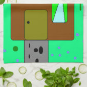 Haustürpfad, digitale Malerei, Kunst von Kindern Geschirrtuch (Gefaltet)