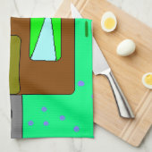 Haustürpfad, digitale Malerei, Kunst von Kindern Geschirrtuch (Viertel Falte)