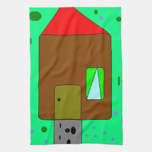 Haustürpfad, digitale Malerei, Kunst von Kindern Geschirrtuch