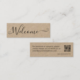 Hausverleih Geschenktasche QR Willkommenskarte Mini Visitenkarte