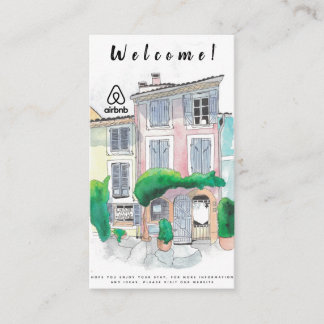 Hausvermietungsbild und Airbnb-Logo QR Visitenkarte