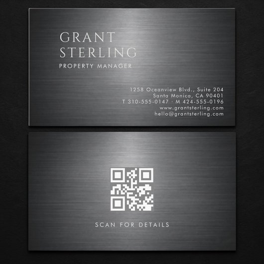 Hausverwalter Metallic QR Code Visitenkarte
