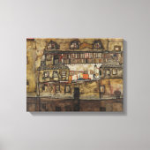 Hauswand am Fluss Leinwanddruck (Vorderseite)