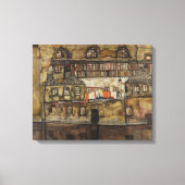 Hauswand am Fluss Leinwanddruck (Vorderseite)