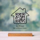 Hauswärmespeicher | Personalisierter WiFi QR Code Acrylschild (Neutral)