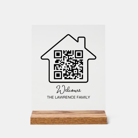 Hauswärmespeicher | Personalisierter WiFi QR Code Acrylschild (Vorderseite)