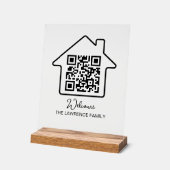Hauswärmespeicher | Personalisierter WiFi QR Code Acrylschild (Winkel)
