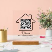 Hauswärmespeicher | Personalisierter WiFi QR Code Acrylschild (Hochzeit)