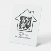Hauswärmespeicher | Personalisierter WiFi QR Code Sockelschild (Vorderseite)