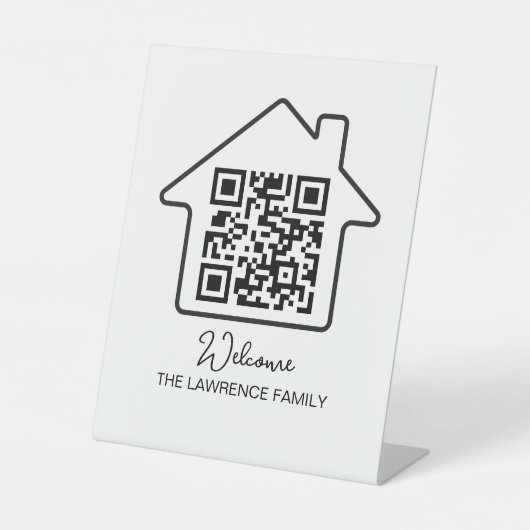Hauswärmespeicher | Personalisierter WiFi QR Code Sockelschild (Vorderseite)
