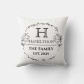 Hauswärmung Familie Monogram Blumenhaus Neues Haus Kissen (Rückseite)