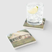 Hauswärmung im Weißen Haus Steinuntersetzer (Seitenansicht)