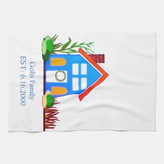 Hauswärmung / Neue Zuhause Familienname Küchentuch (Horizontal)