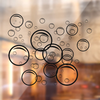 Hauswäsche Blasen schwarze Kontur Fensteraufkleber