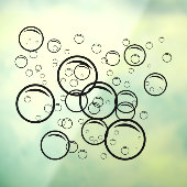 Hauswäsche Blasen schwarze Kontur Fensteraufkleber (Blatt 3)