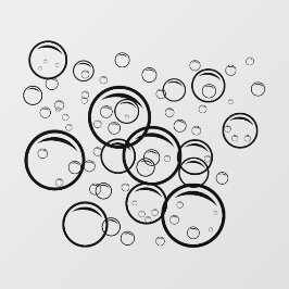 Hauswäsche Blasen schwarze Kontur Fensteraufkleber