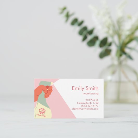 Hauswirtschaftsdienste Handreinigung QR-Code Visitenkarte (Stehend Vorderseite)