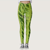 Haut einer grünen Iguana-Textur Leggings (Vorderseite)