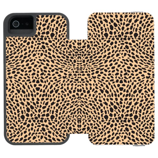 Haut-Geparddekor Incipio iPhone Geldbeutel-Hülle (Folio Geöffnet)