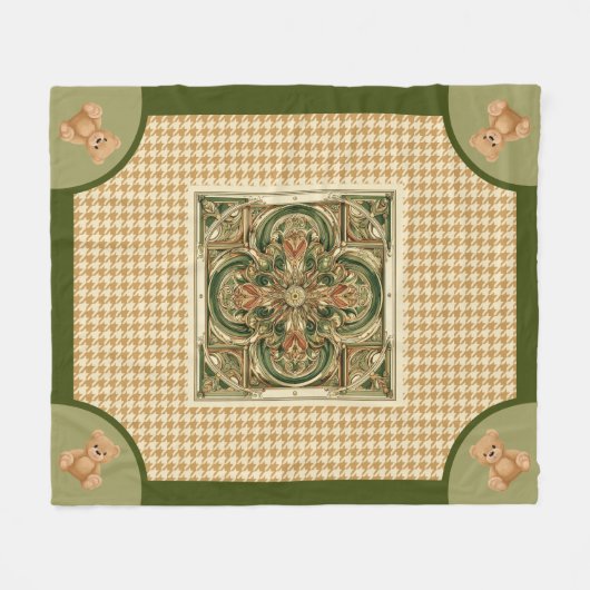 Haut Houndstooth, Fleecedecke (Vorderseite (Horizontal))