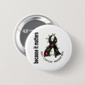 Haut-Krebs-Blumen-Band 3 Button (Vorne & Hinten)