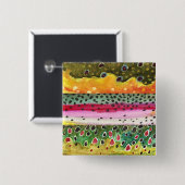 Haut von drei schönen Forellen Button (Vorne & Hinten)