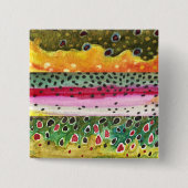 Haut von drei schönen Forellen Button (Vorderseite)