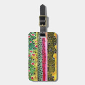 Haut von drei schönen Forellen Gepäckanhänger (Vorderseite vertikal)