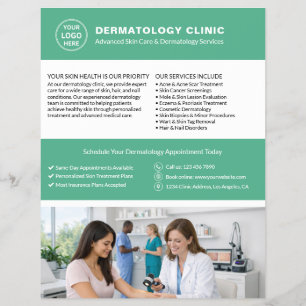 Hautarzt Klinik für Dermatologie Logo QR Grün Flyer