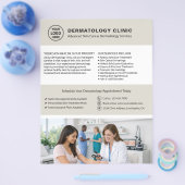 Hautarzt-Logo QR Neutral Beige Flyer (Einzeln)