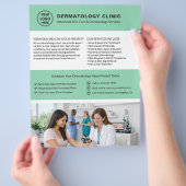 Hautarzt-Logo QR Softgrün Flyer (Hand)