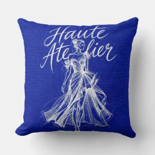 "Haute Atelier" Kobalt Königblau Mode Kissen