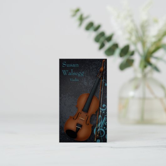 Haute Bohème Trompe-L'oeil Violin Premium Visitenkarte (Stehend Vorderseite)