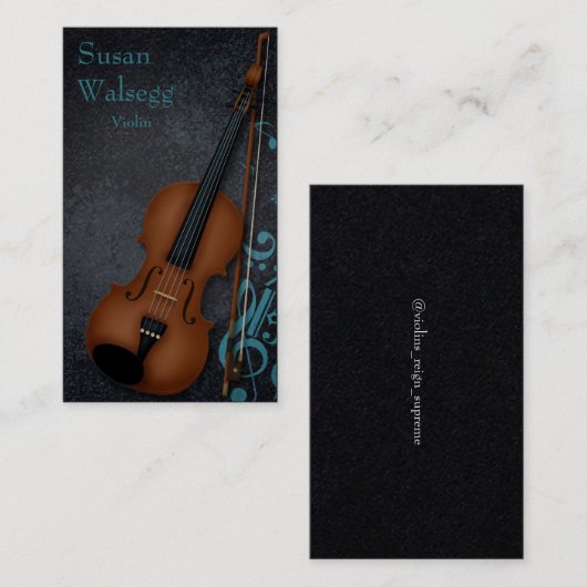 Haute Bohème Trompe-L'oeil Violin Premium Visitenkarte (Vorne/Hinten)