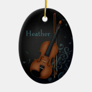 Haute Bohème Violinist Black Keramik Ornament