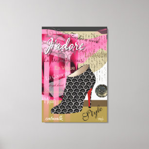 Haute Couture Abstrakt Shoe Art 26 x 38 Leinwanddruck
