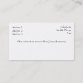 Haute Couture Business Card Visitenkarte (Rückseite)