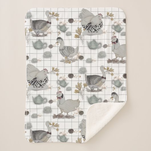 Haute Couture Chicken print Baby Blanket Sherpadecke (Vorderseite)