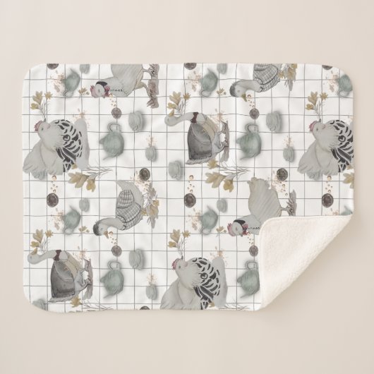 Haute Couture Chicken print Baby Blanket Sherpadecke (Vorderseite (Horizontal))
