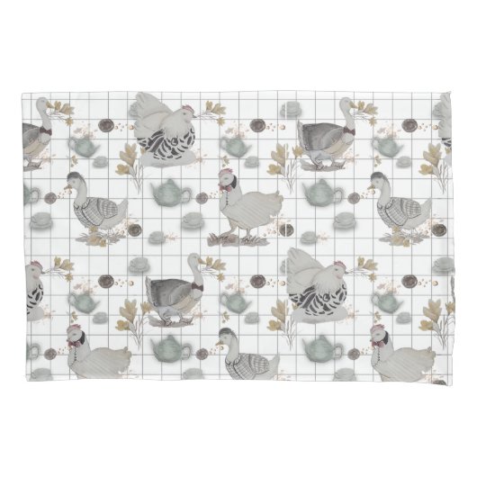 Haute Couture Chicken Print Kissenbezug (Vorderseite)