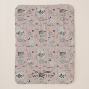 Haute Couture Chicken print Sherpa Blanket Sherpadecke