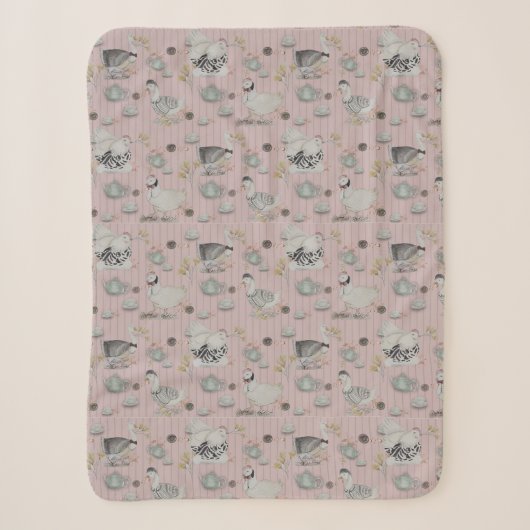 Haute Couture Chicken Print Sherpadecke (Vorderseite)