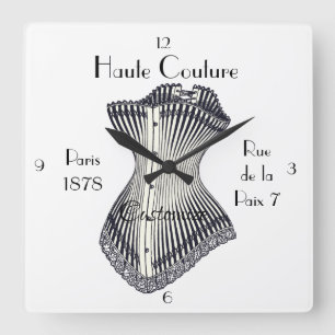 Haute Couture Corset Thunder_Cove      Quadratische Wanduhr