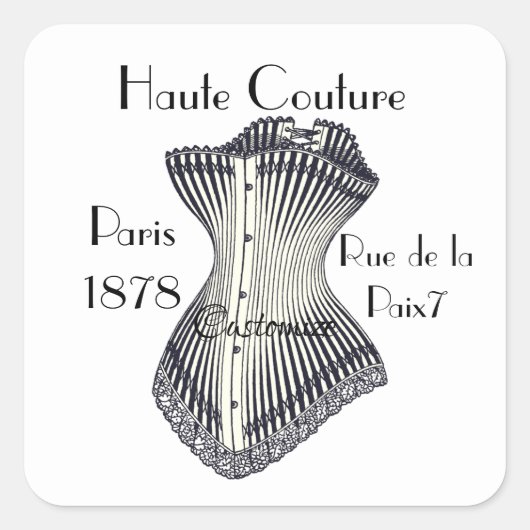 Haute Couture Corset Thunder_Cove Quadratischer Aufkleber (Vorderseite)