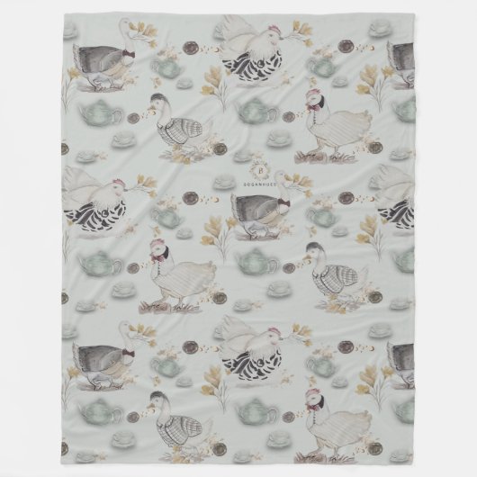 Haute Couture Ducks & Chicken Baby Fleece Blanket (Vorderseite)
