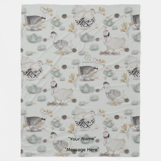Haute Couture Ducks & Chicken Baby Fleece Blanket (Vorderseite)