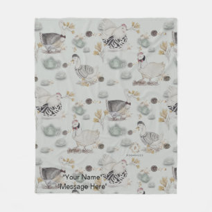 Haute Couture Ducks & Chicken Baby Fleece Blanket